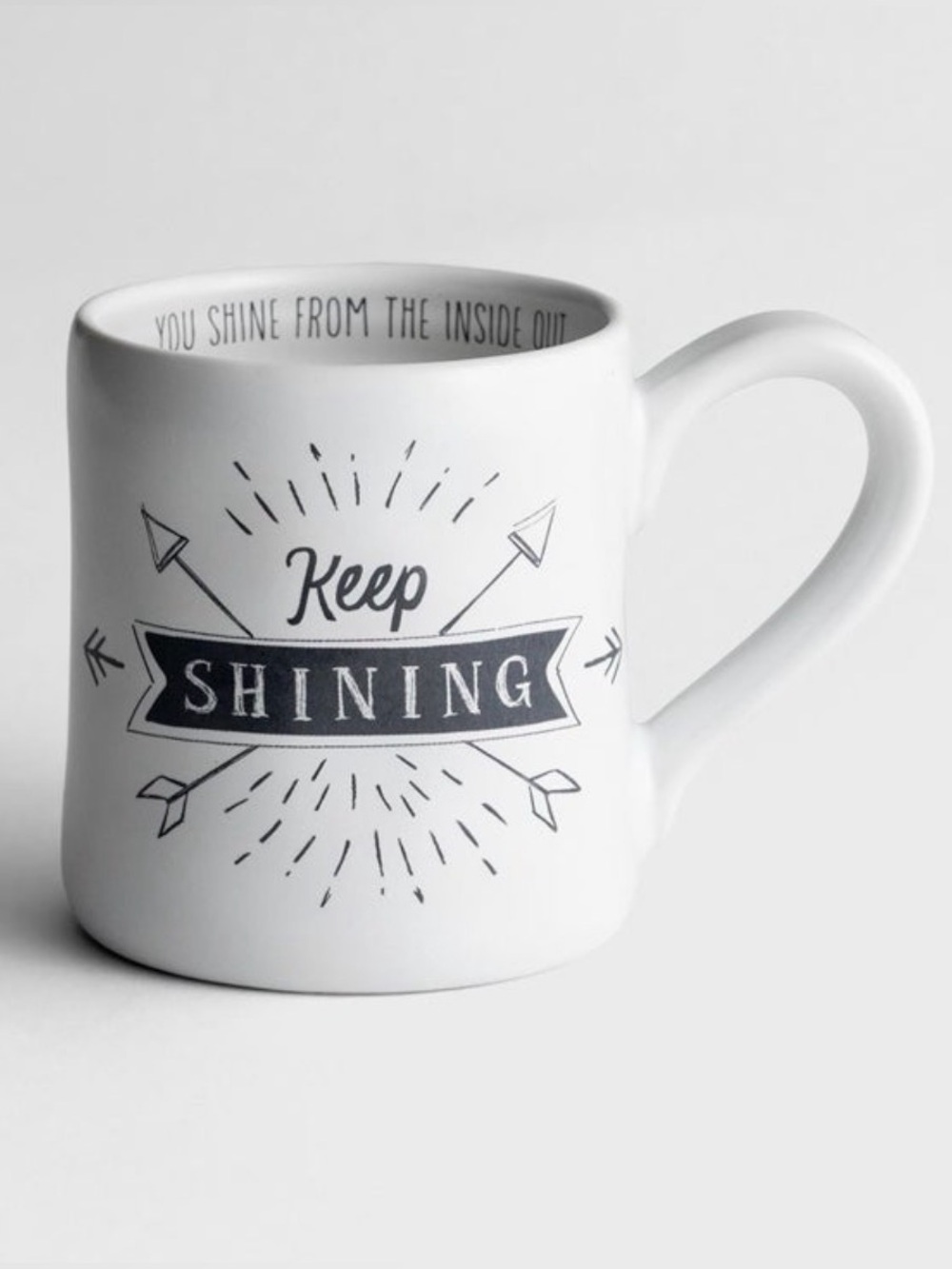 DaySpring KEEP SHINING 12 oz Ceramic Hand-Thrown Style Inspirational Mug